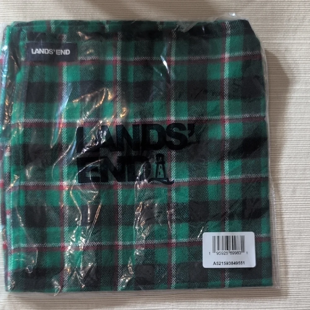 Lands' End Holiday Flannel Dog Scarf
